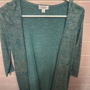 LuLaRoe Blue Cardigan Sweater Relaxed Fit Knit Girls Size 12